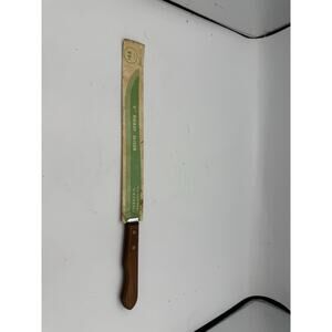 Vintage Burrell 8” Roast Slicer Knife – Stainless Steel Blade – Wood Handle